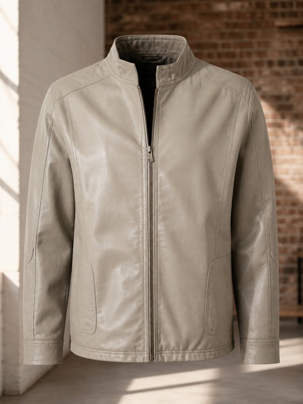 George Taupe Bomber-Style Jacket